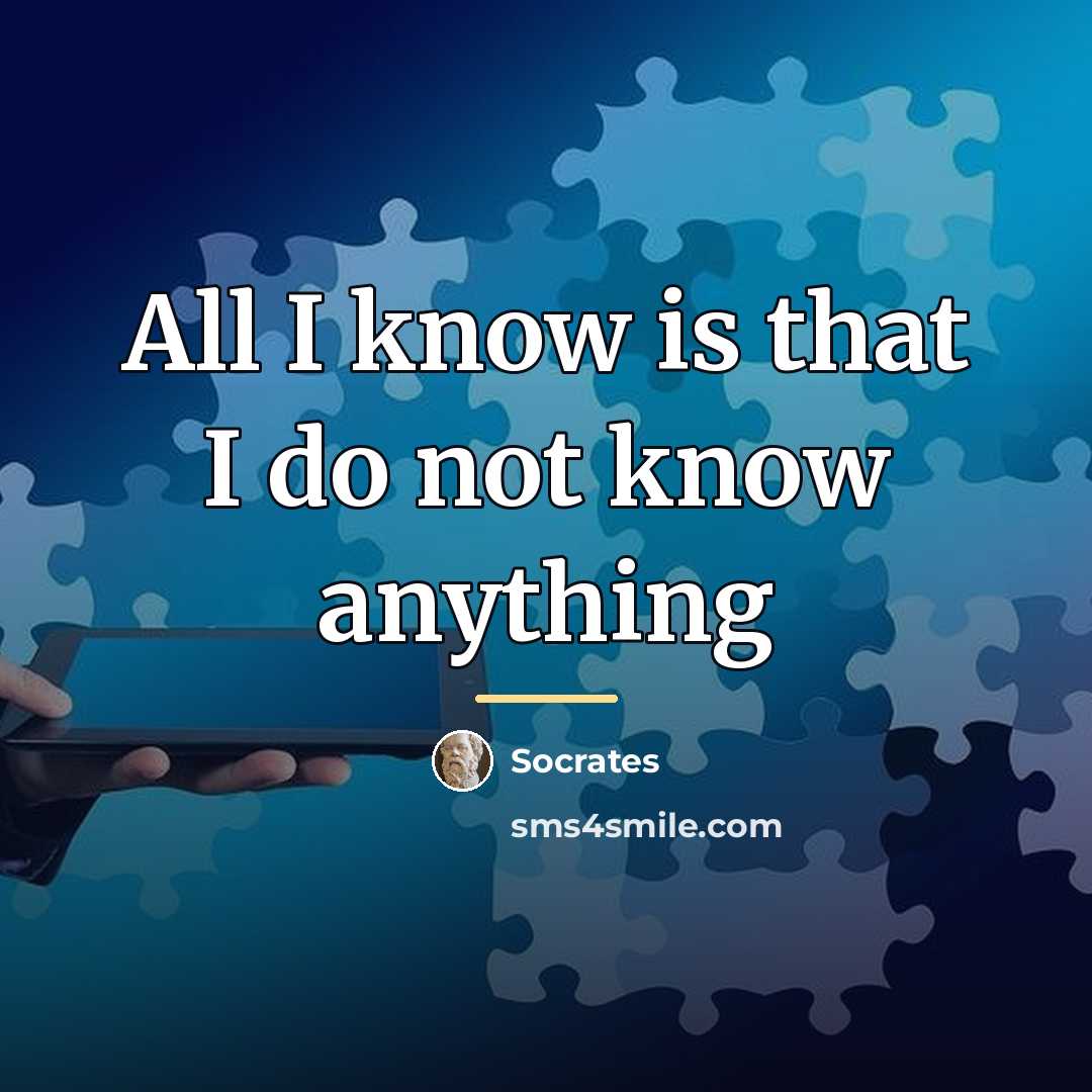 “All I know is that I do not know anything…” quote by Socrates