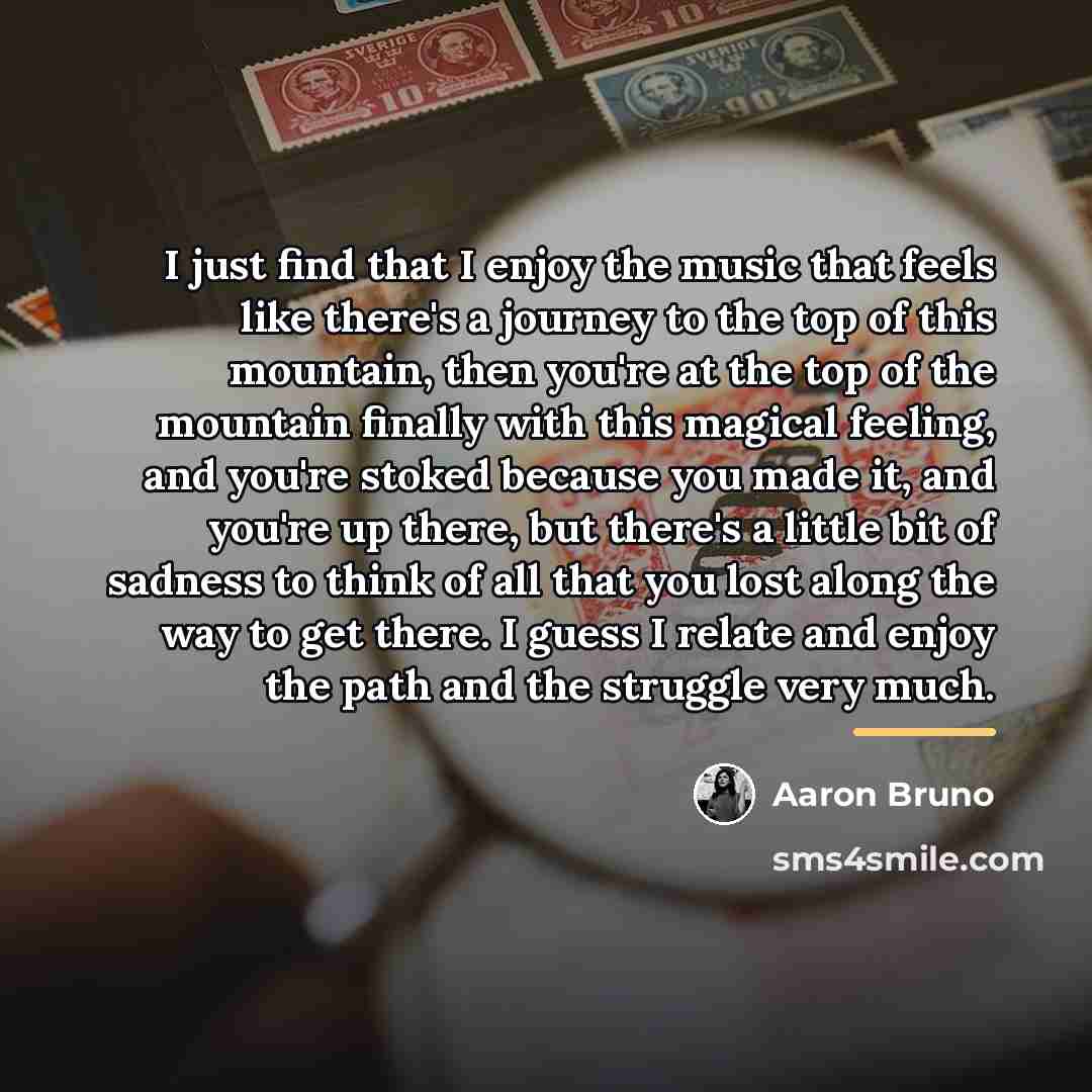“I just find that I enjoy the music that feels…” quote by Aaron Bruno