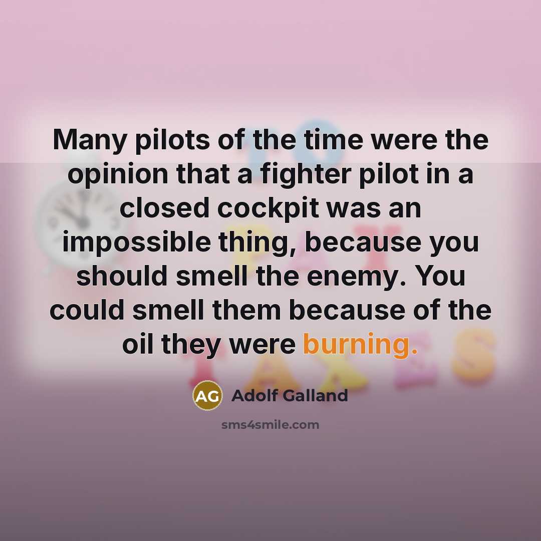 “Many pilots of the time were the opinion that a…” quote by Adolf Galland