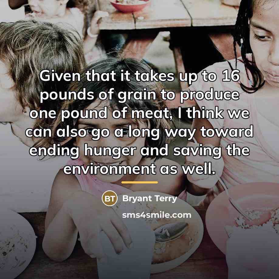 “Given that it takes up to 16 pounds of grain…” quote by Bryant Terry