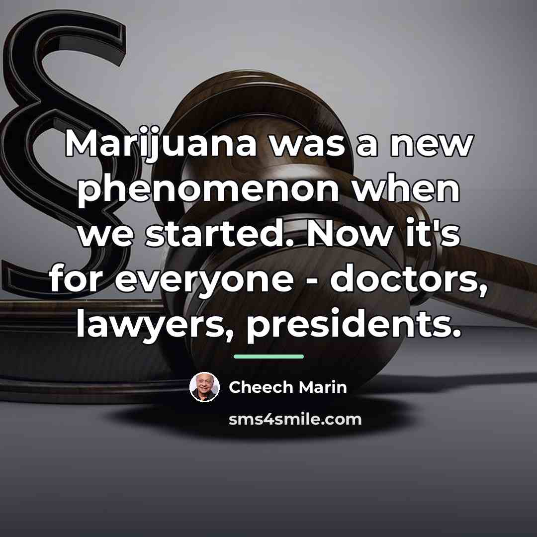 “Marijuana was a new phenomenon when we started. Now it's…” quote by Cheech Marin