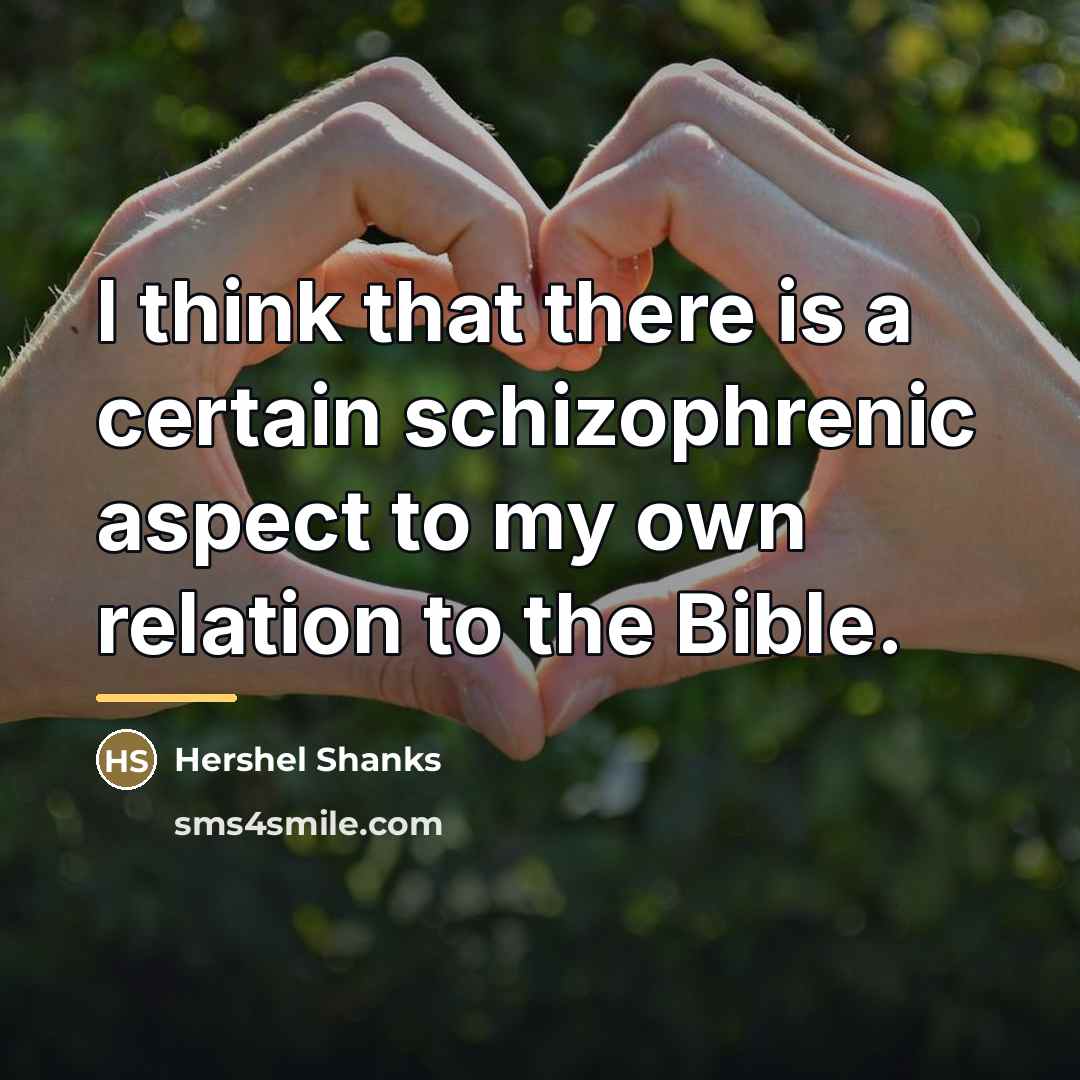 “I think that there is a certain schizophrenic aspect to…” quote by Hershel Shanks