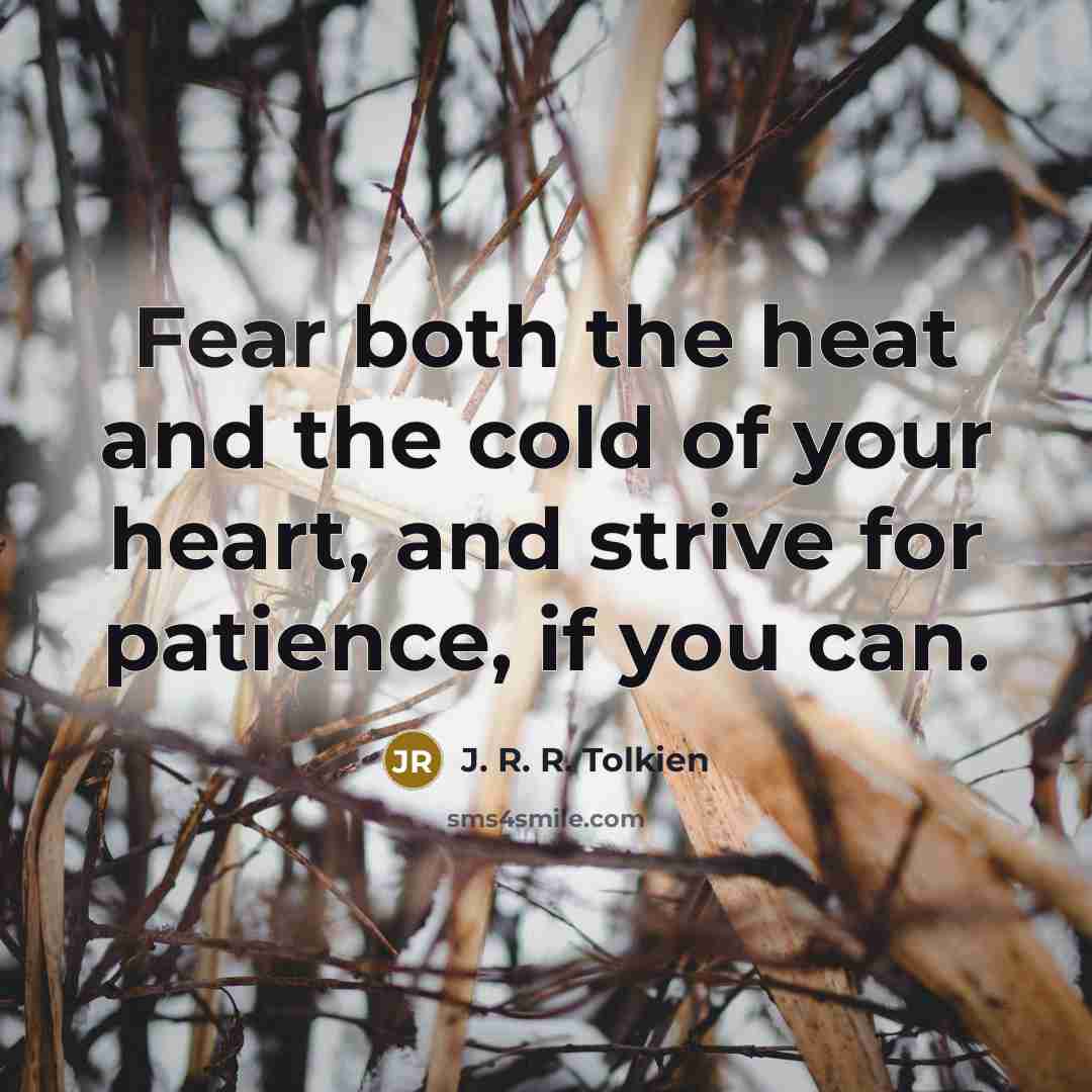 “Fear both the heat and the cold of your heart,…” quote by J. R. R. Tolkien