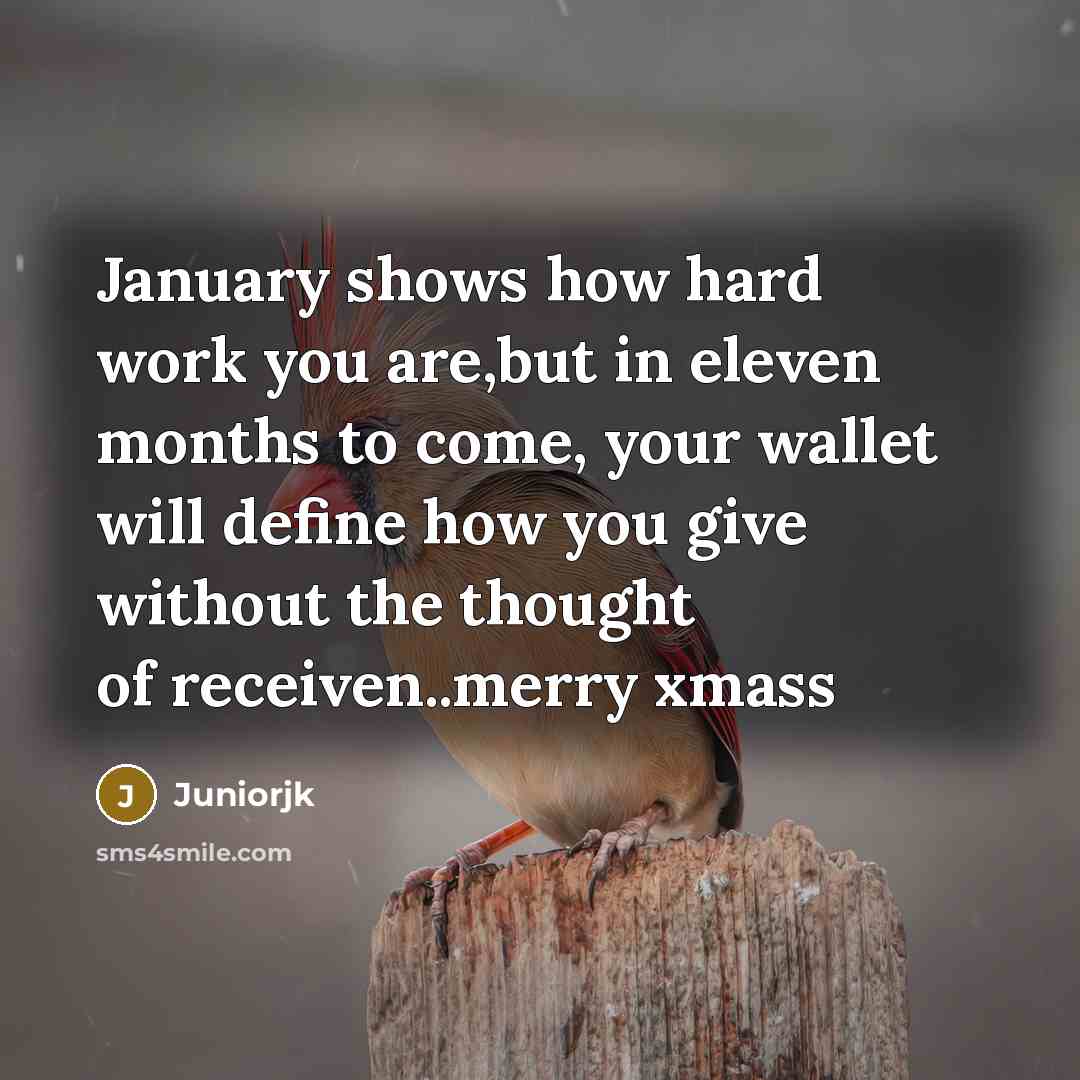 “January shows how hard work you are,but in eleven months…” quote by Juniorjk
