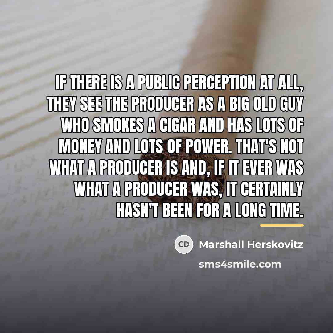 “If there is a public perception at all, they see…” quote by Marshall Herskovitz