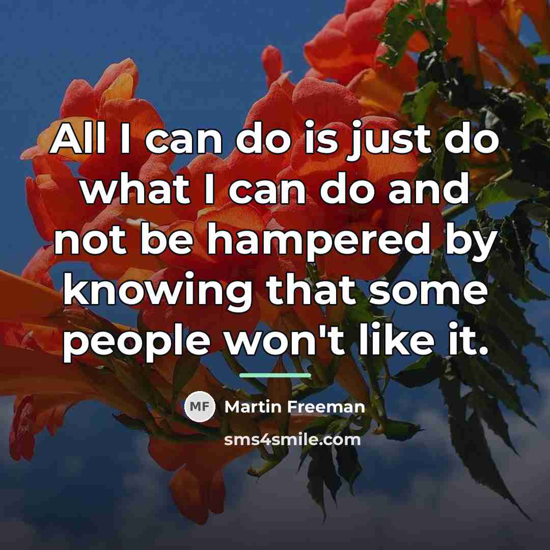 “All I can do is just do what I can…” quote by Martin Freeman