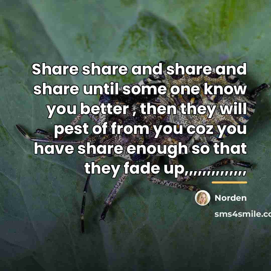 “Share share and share and share until some one know…” quote by Norden