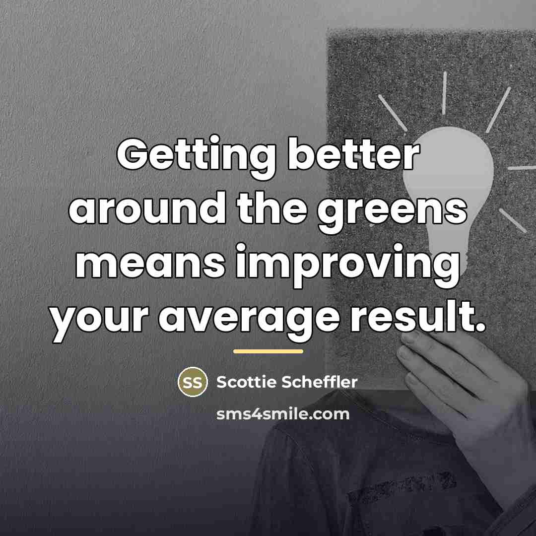 “Getting better around the greens means improving your average result.…” quote by Scottie Scheffler