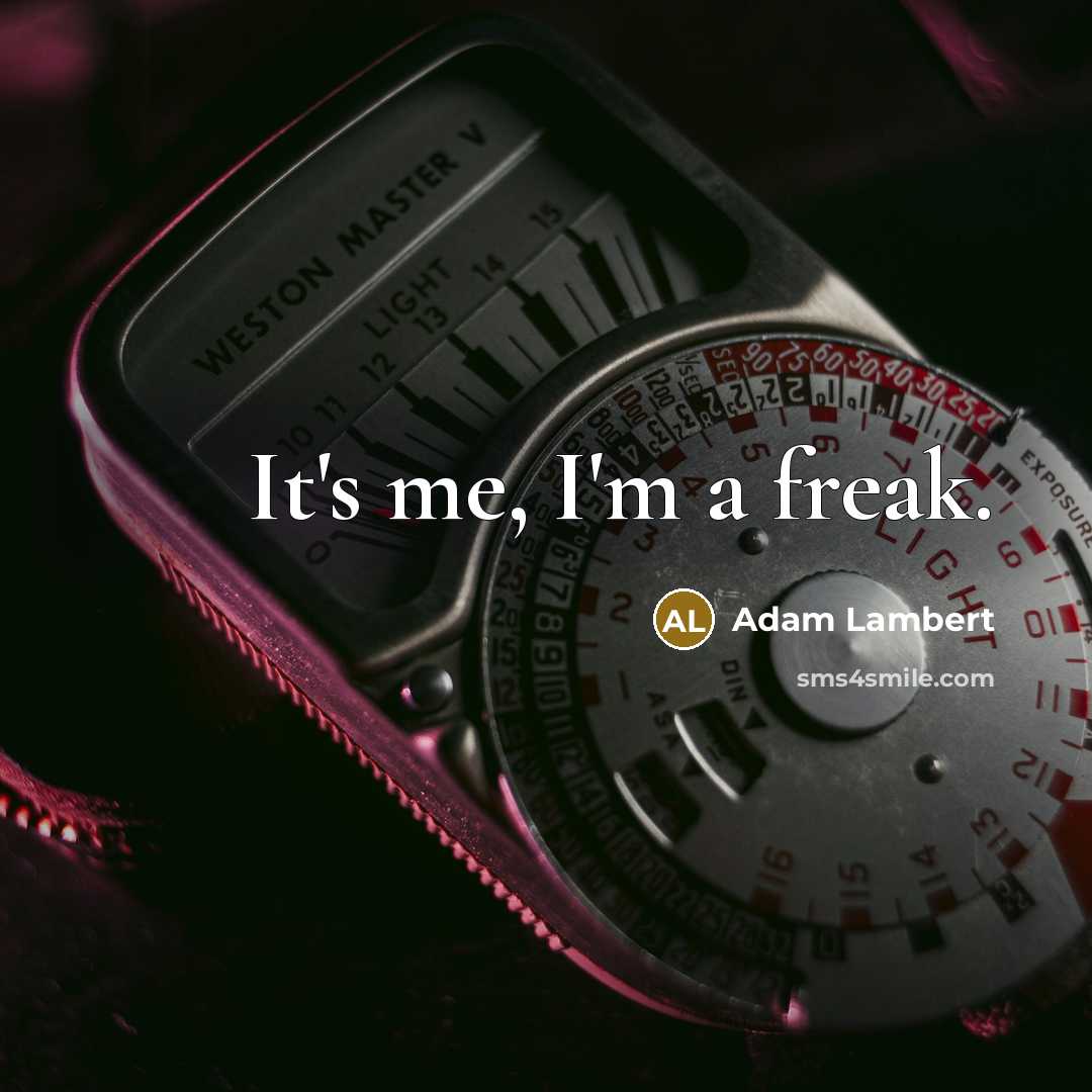 “It's me, I'm a freak.” quote by Adam Lambert
