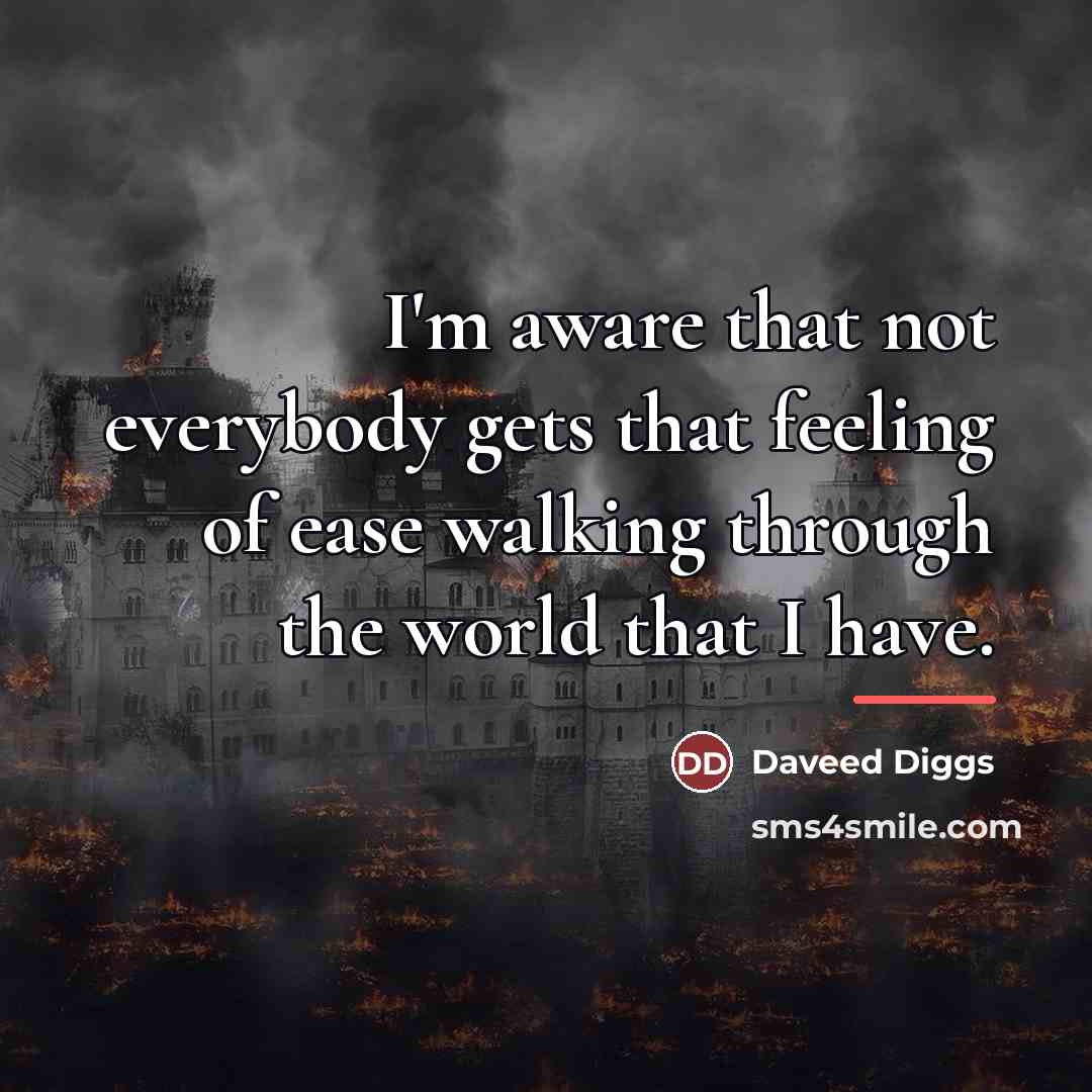 “I'm aware that not everybody gets that feeling of ease…” quote by Daveed Diggs