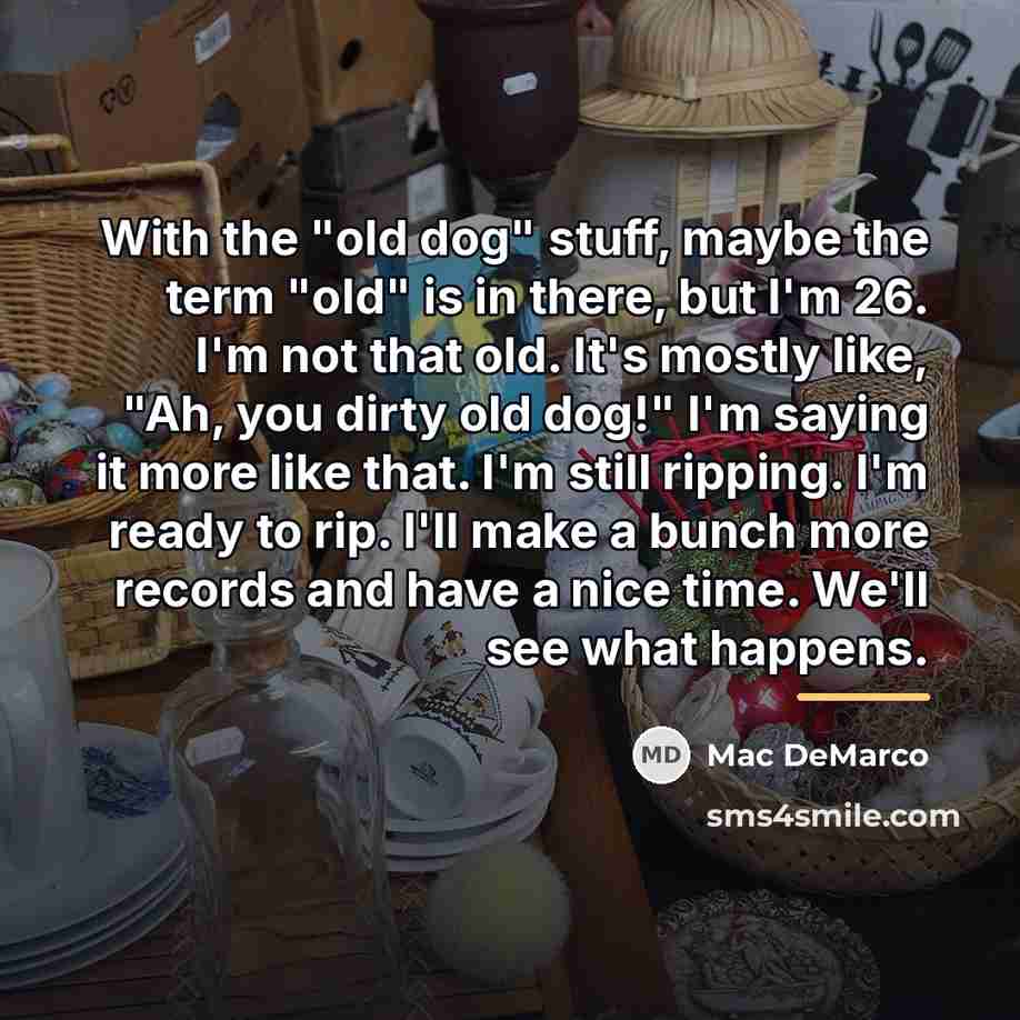“With the "old dog" stuff, maybe the term "old" is…” quote by Mac DeMarco