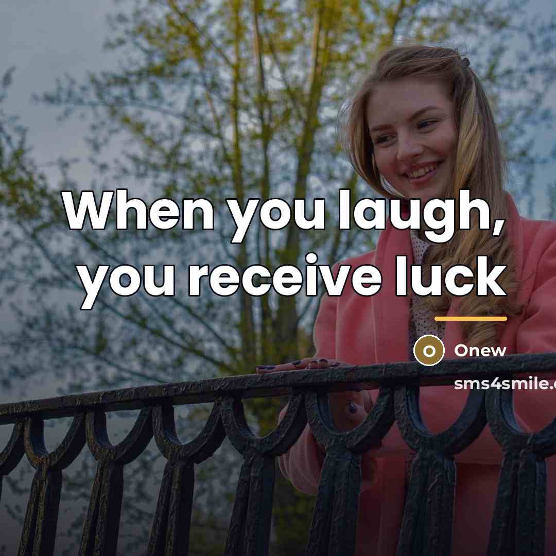 “When you laugh, you receive luck…” quote by Onew