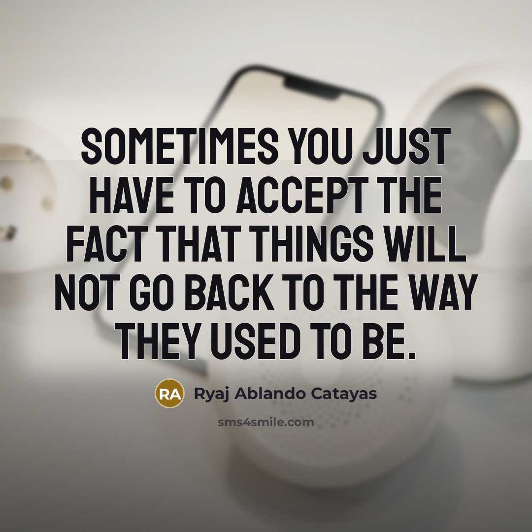“Sometimes you just have to accept the fact that things…” quote by Ryaj Ablando Catayas