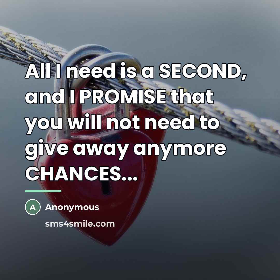 “All I need is a SECOND, and I PROMISE that…” quote by Anonymous