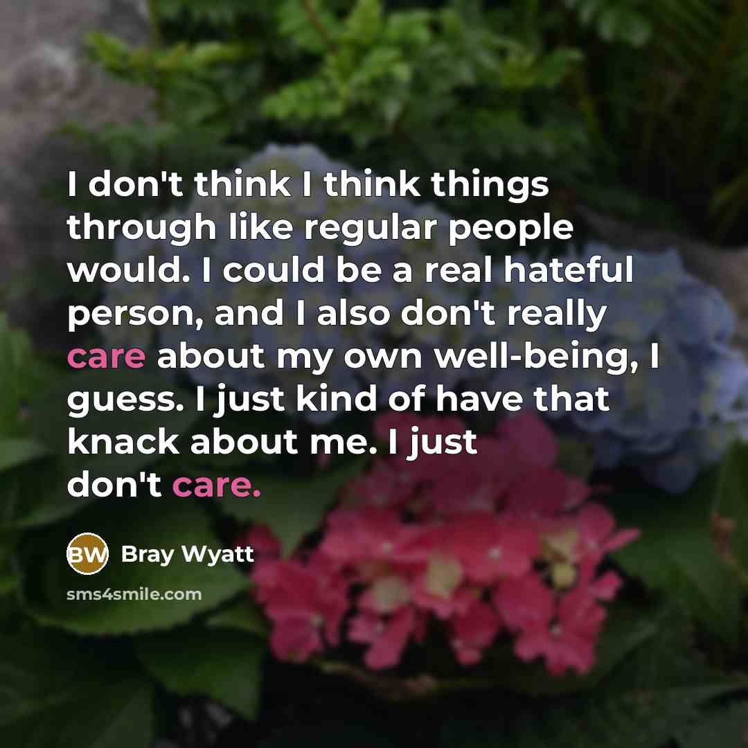 “I don't think I think things through like regular people…” quote by Bray Wyatt