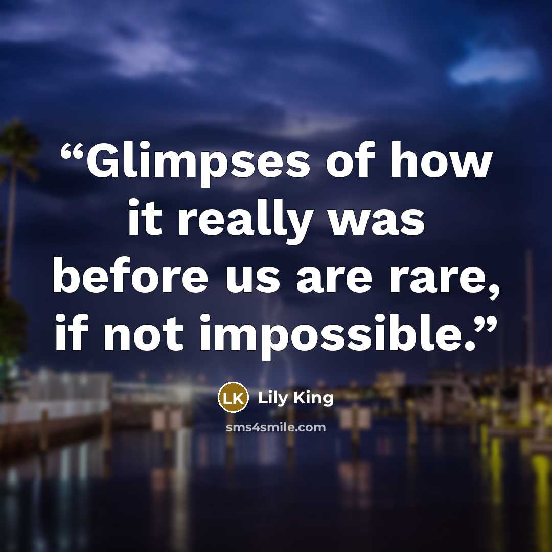 “Glimpses of how it really was before us are rare, if not impossible.” quote by Lily King