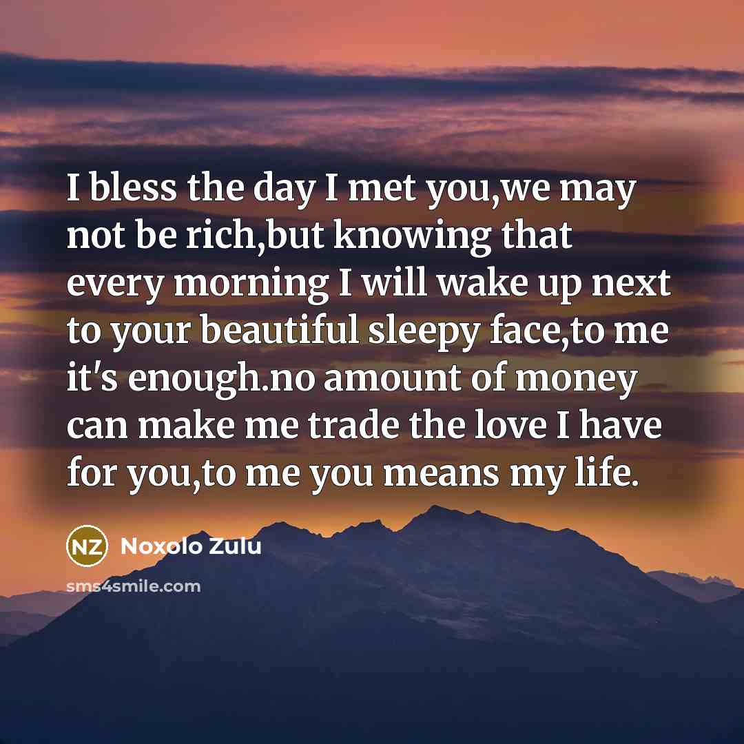 “I bless the day I met you,we may not be…” quote by Noxolo Zulu
