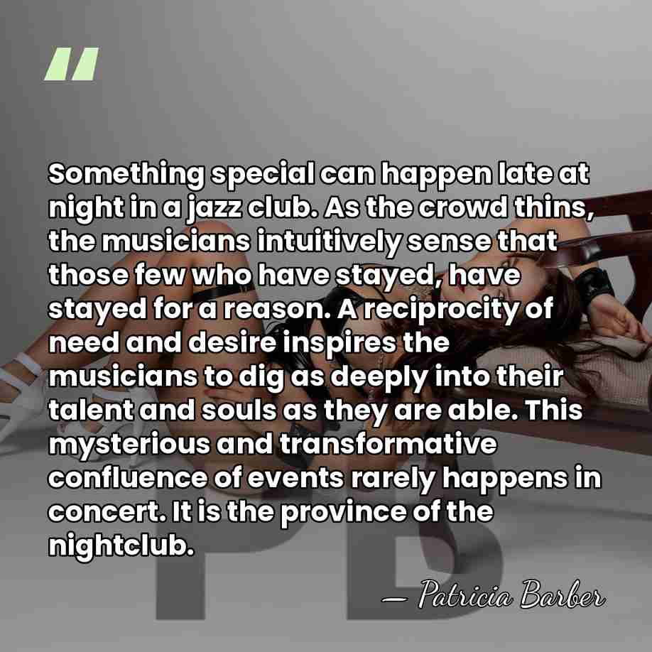 Something special can happen late at night in a jazz club. As&hellip; - Patricia Barber