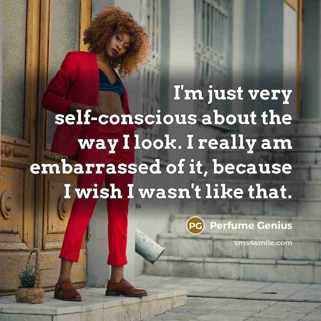 “I'm just very self-conscious about the way I look. I…” quote by Perfume Genius