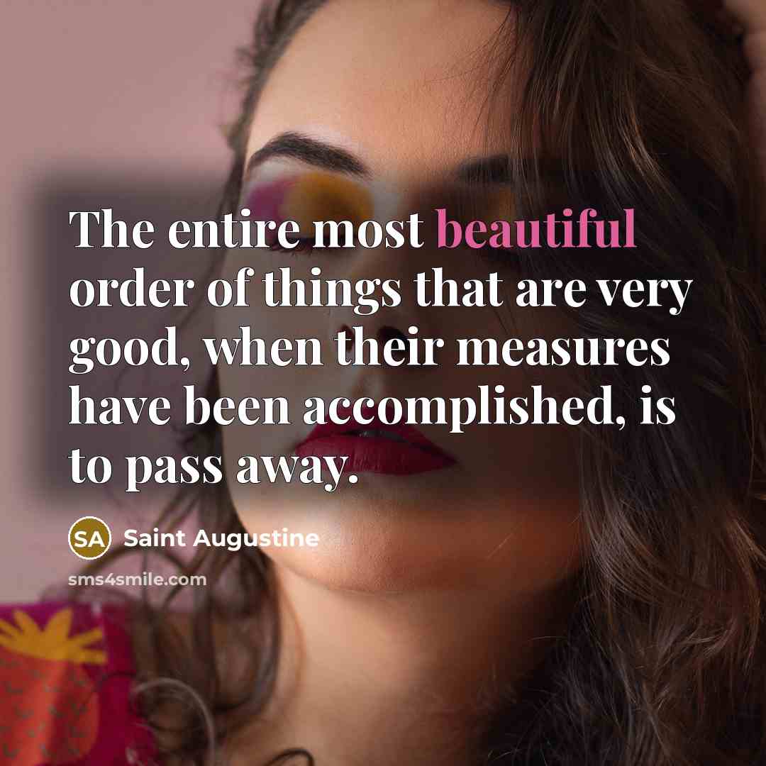 “The entire most beautiful order of things that are very…” quote by Saint Augustine
