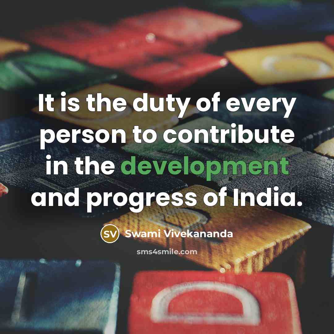 “It is the duty of every person to contribute in…” quote by Swami Vivekananda