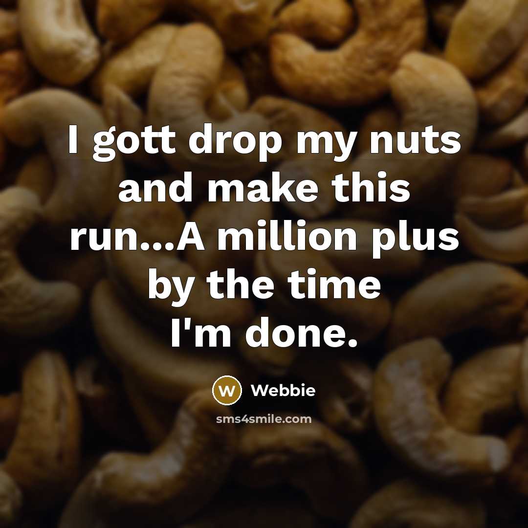 “I gott drop my nuts and make this run...A million plus by the time I'm done.” quote by Webbie