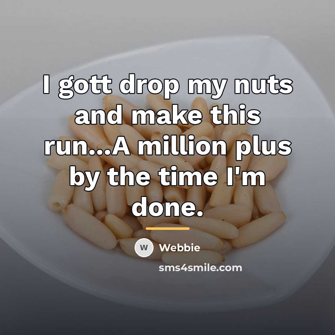 “I gott drop my nuts and make this run...A million…” quote by Webbie
