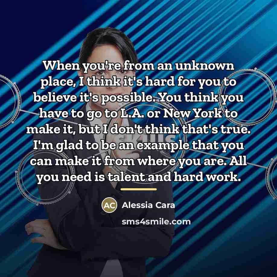 “When you're from an unknown place, I think it's hard…” quote by Alessia Cara