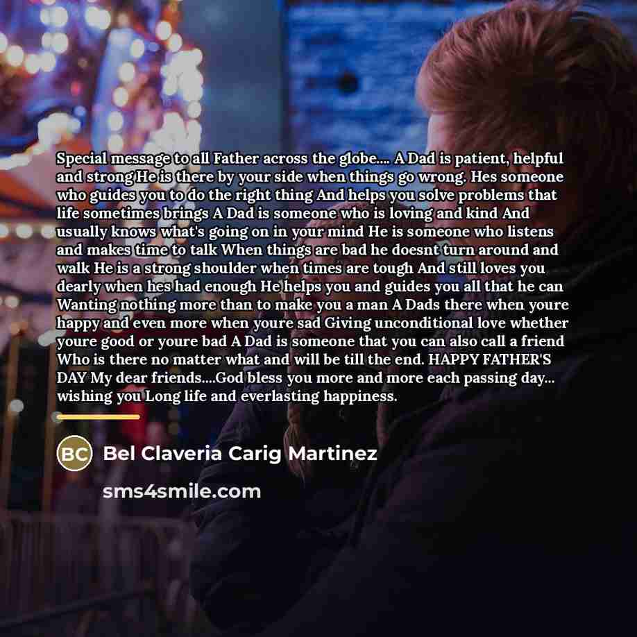 “Special message to all Father across the globe.... A Dad…” quote by Bel Claveria Carig Martinez
