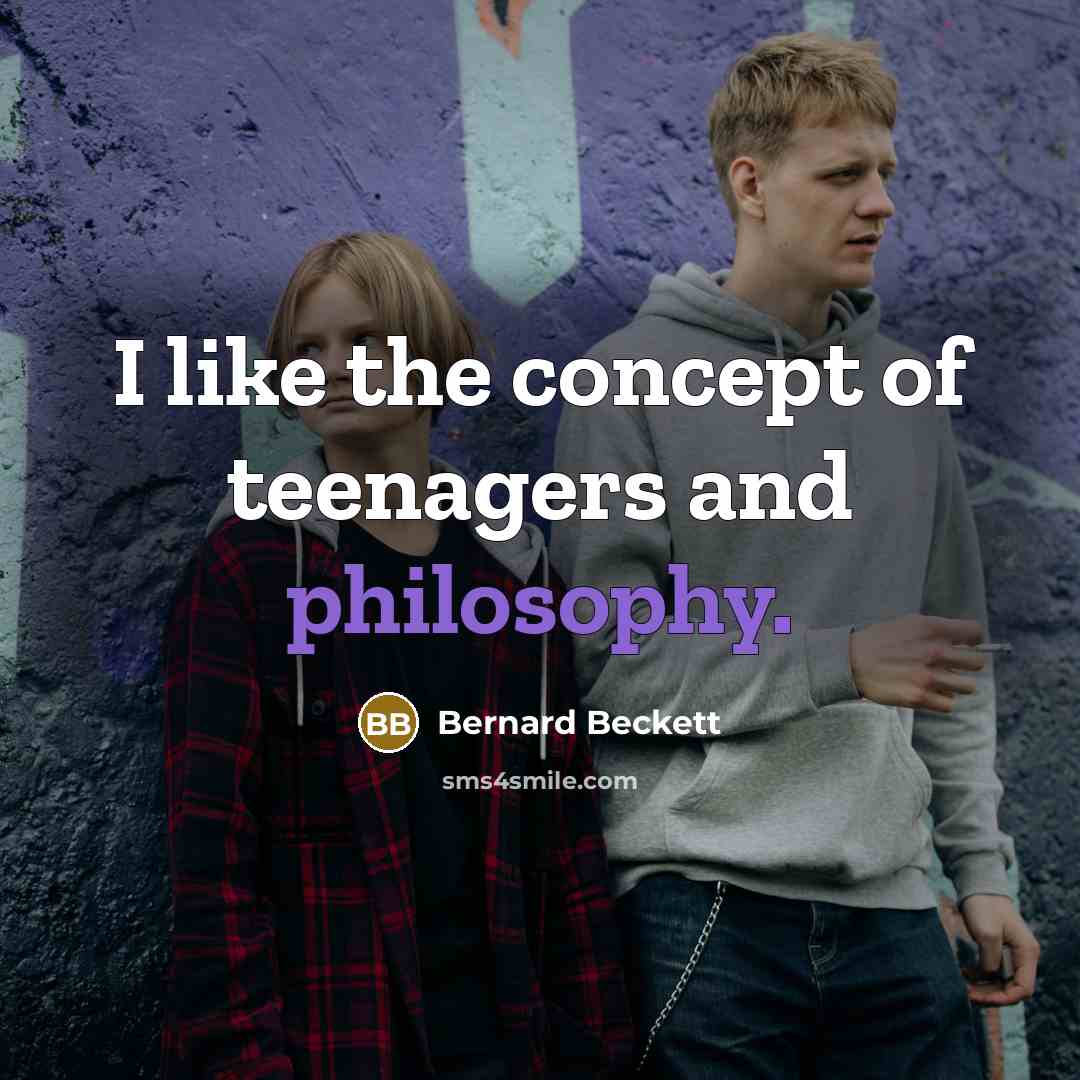 “I like the concept of teenagers and philosophy.…” quote by Bernard Beckett
