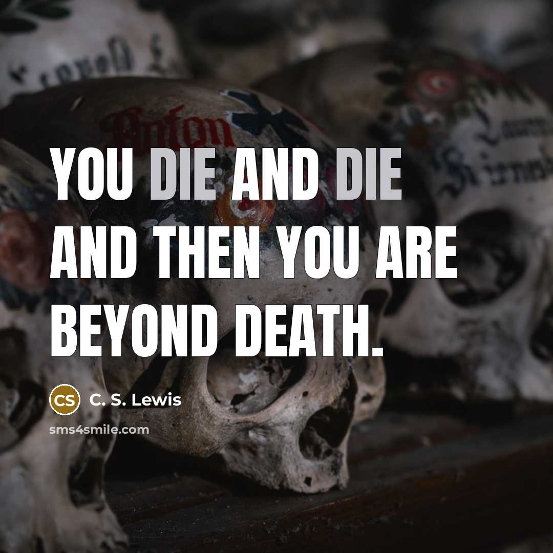 “You die and die and then you are beyond death.…” quote by C. S. Lewis