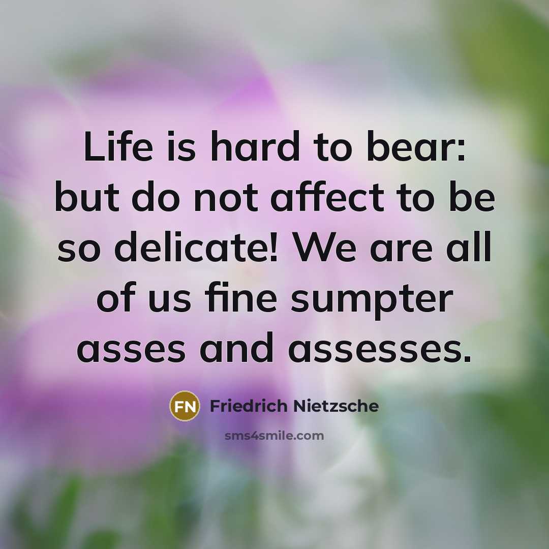 “Life is hard to bear: but do not affect to…” quote by Friedrich Nietzsche