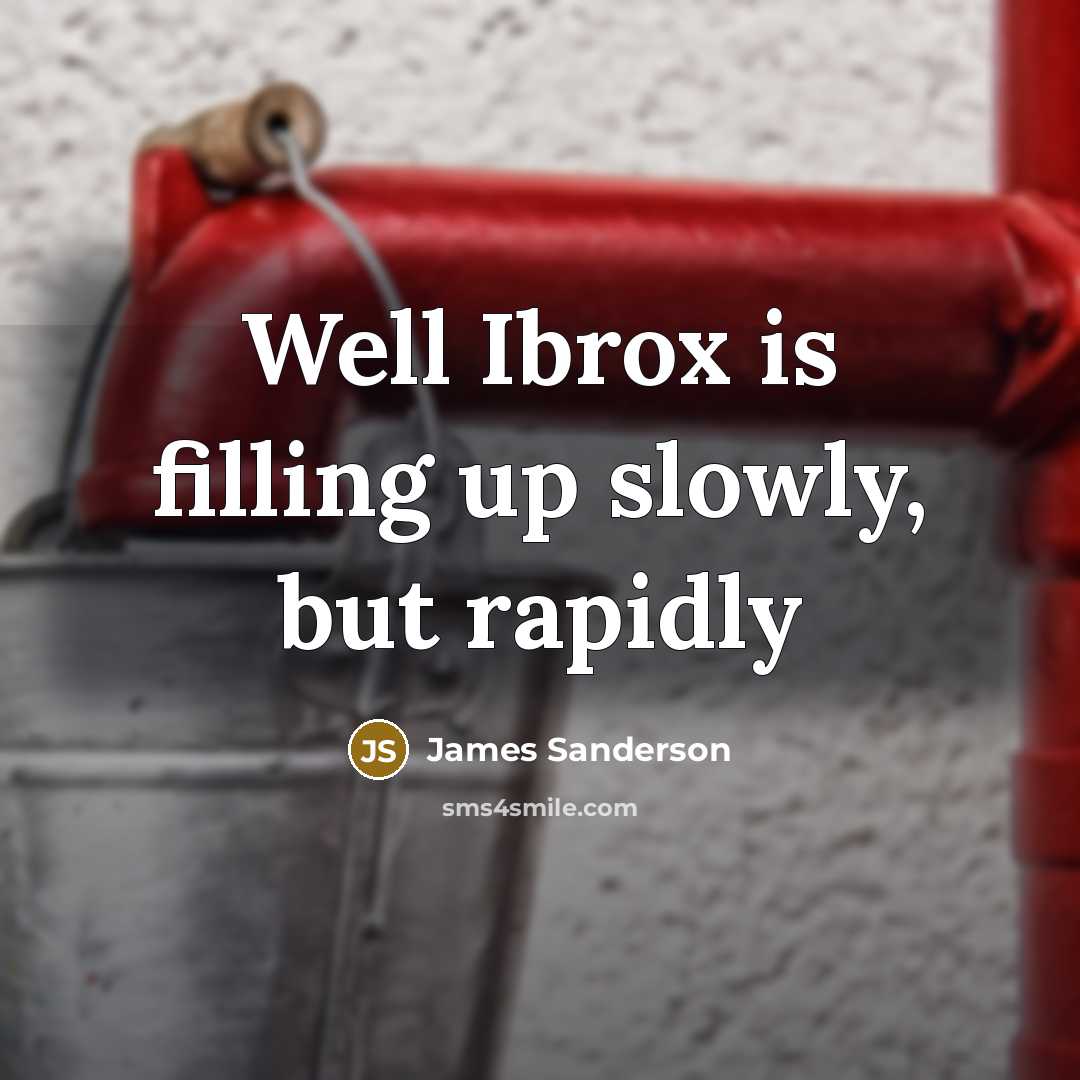“Well Ibrox is filling up slowly, but rapidly…” quote by James Sanderson