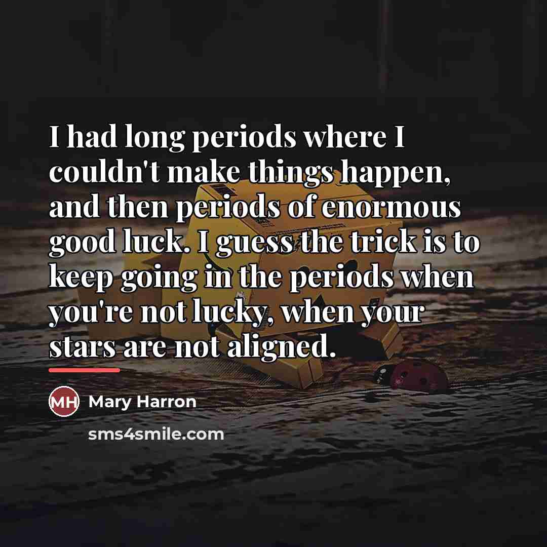 “I had long periods where I couldn't make things happen,…” quote by Mary Harron