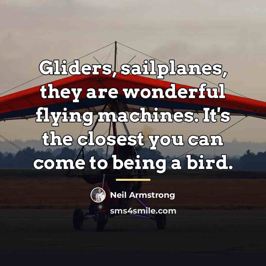 “Gliders, sailplanes, they are wonderful flying machines. It's the closest…” quote by Neil Armstrong