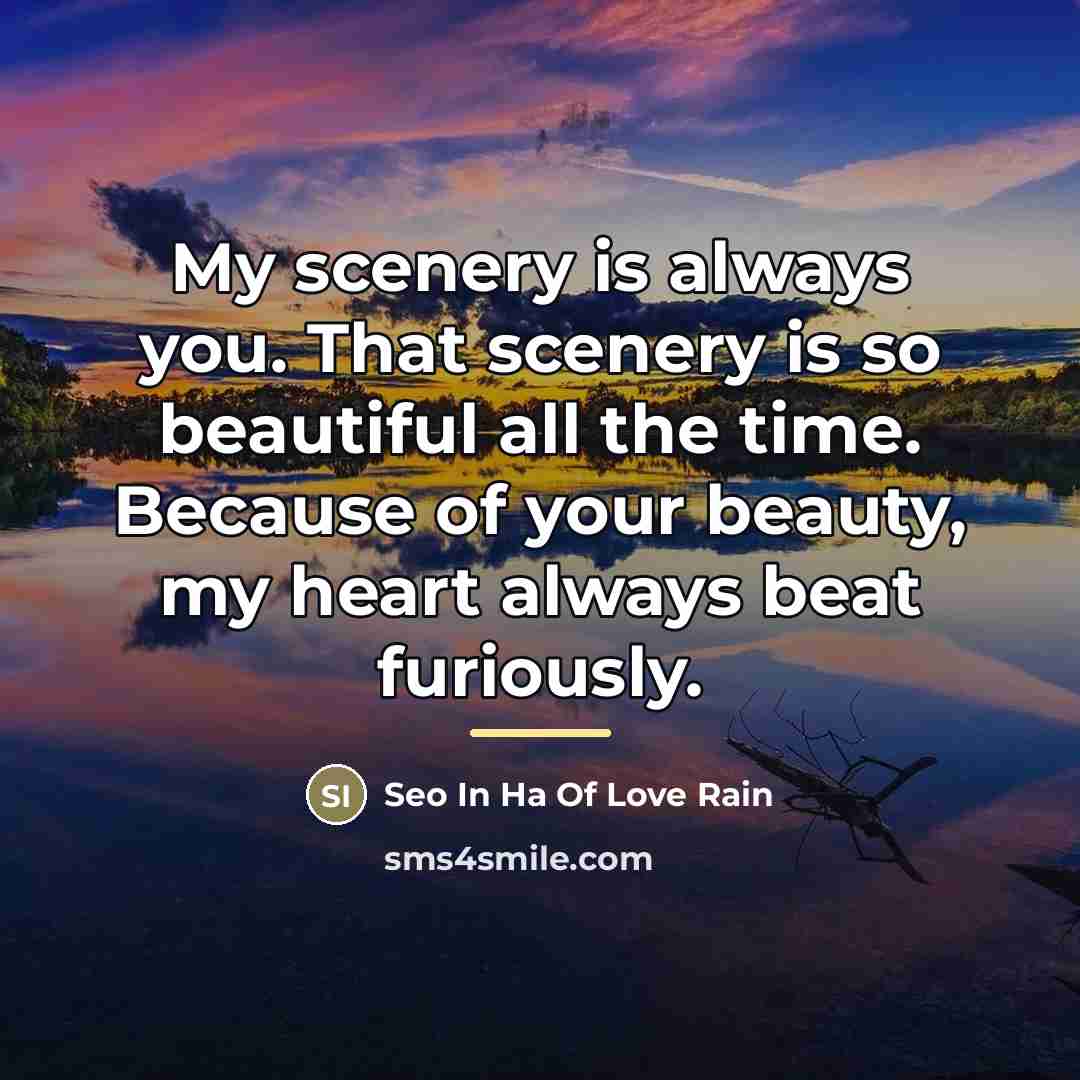 “My scenery is always you. That scenery is so beautiful…” quote by Seo In Ha Of Love Rain