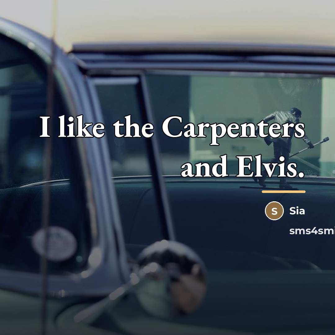 “I like the Carpenters and Elvis.…” quote by Sia
