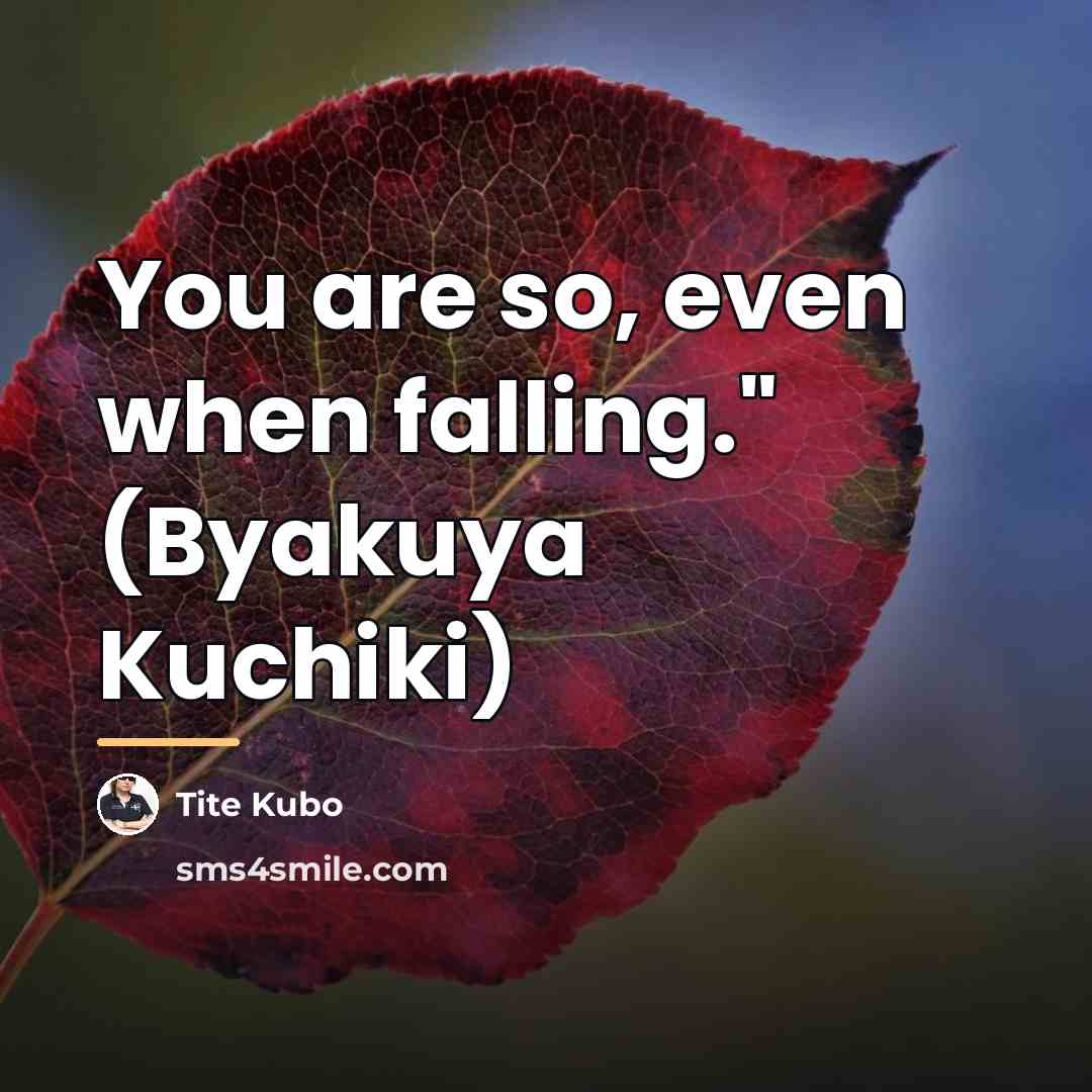 “You are so, even when falling." (Byakuya Kuchiki)…” quote by Tite Kubo