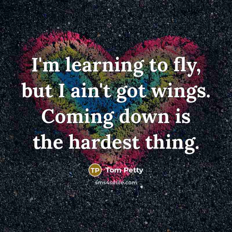 “I'm learning to fly, but I ain't got wings. Coming…” quote by Tom Petty