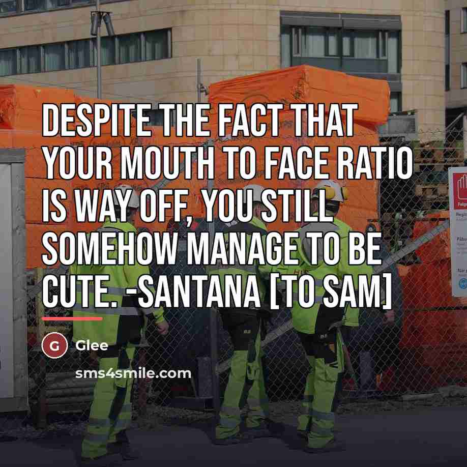 “Despite the fact that your mouth to face ratio is…” quote by Glee