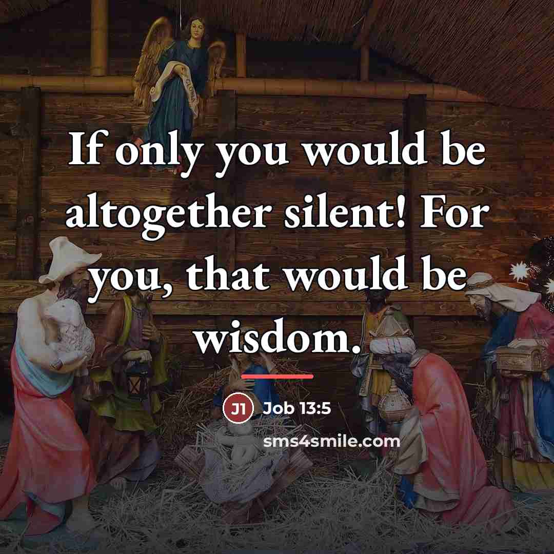 “If only you would be altogether silent! For you, that…” quote by Job 13:5
