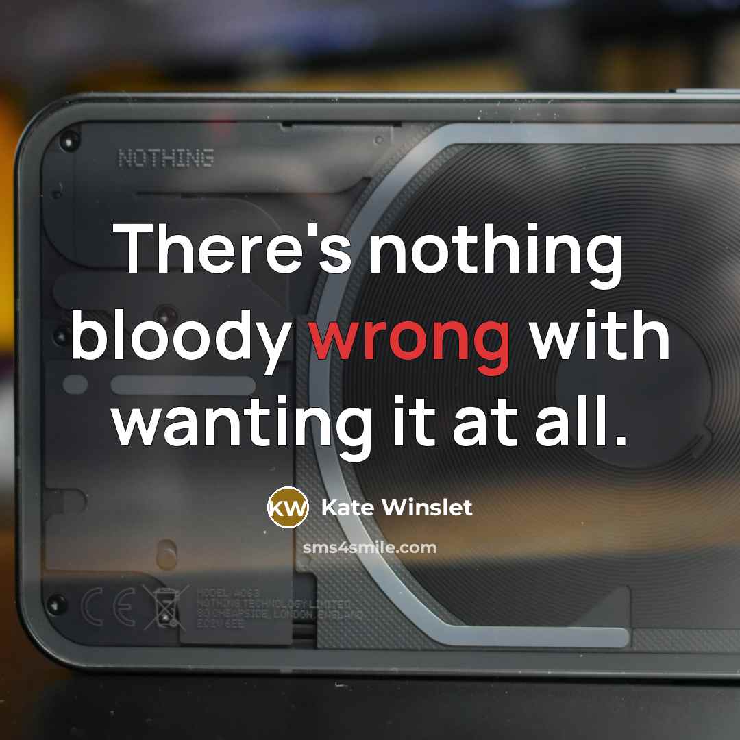 “There's nothing bloody wrong with wanting it at all.…” quote by Kate Winslet