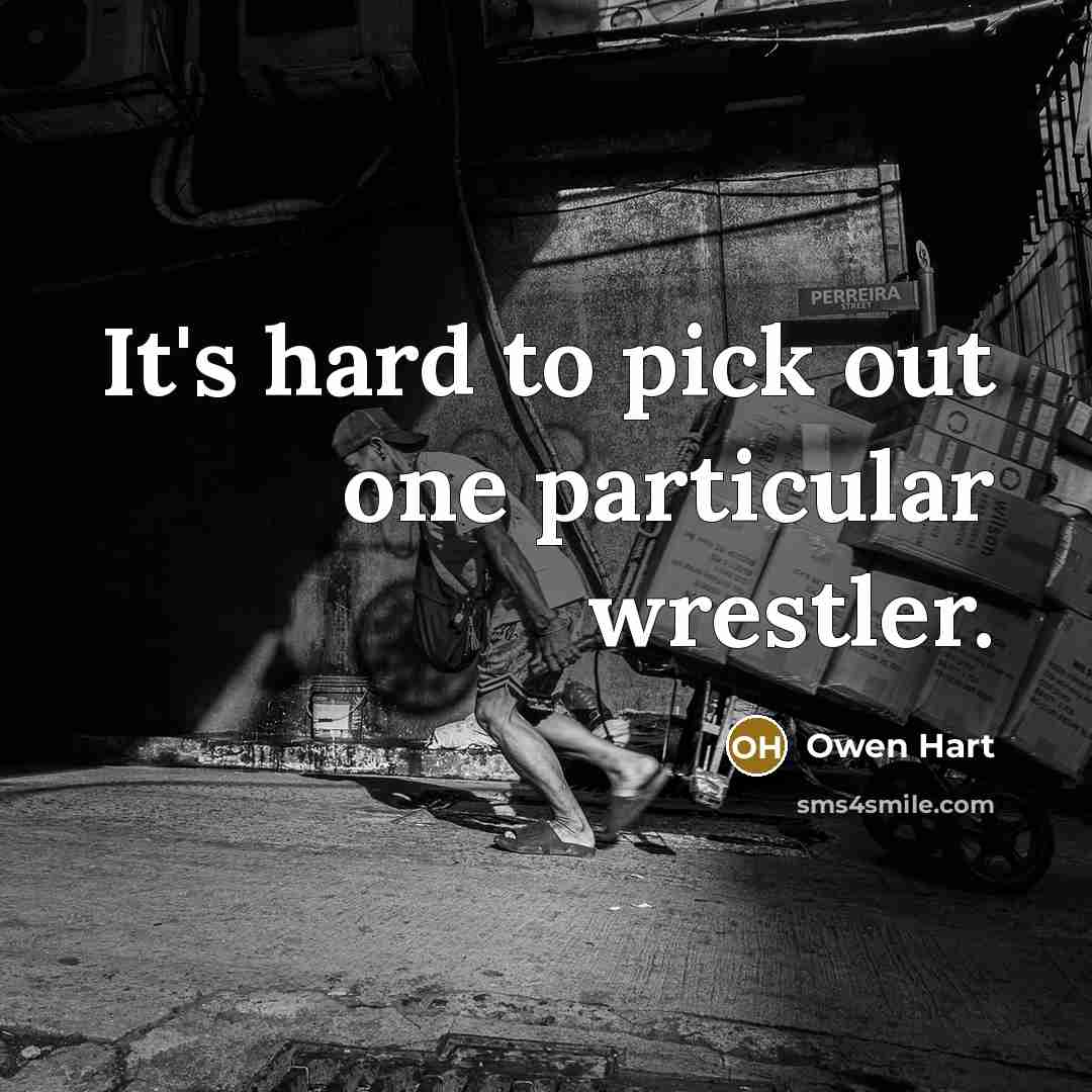 “It's hard to pick out one particular wrestler.…” quote by Owen Hart