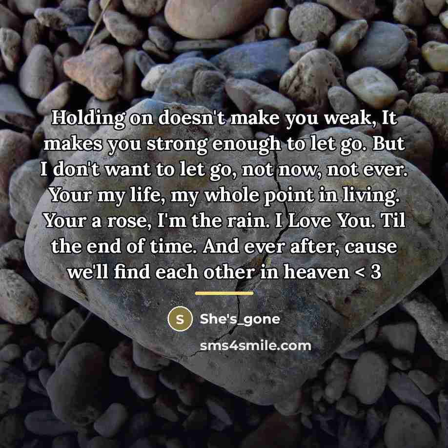 “Holding on doesn't make you weak, It makes you strong…” quote by She's_gone