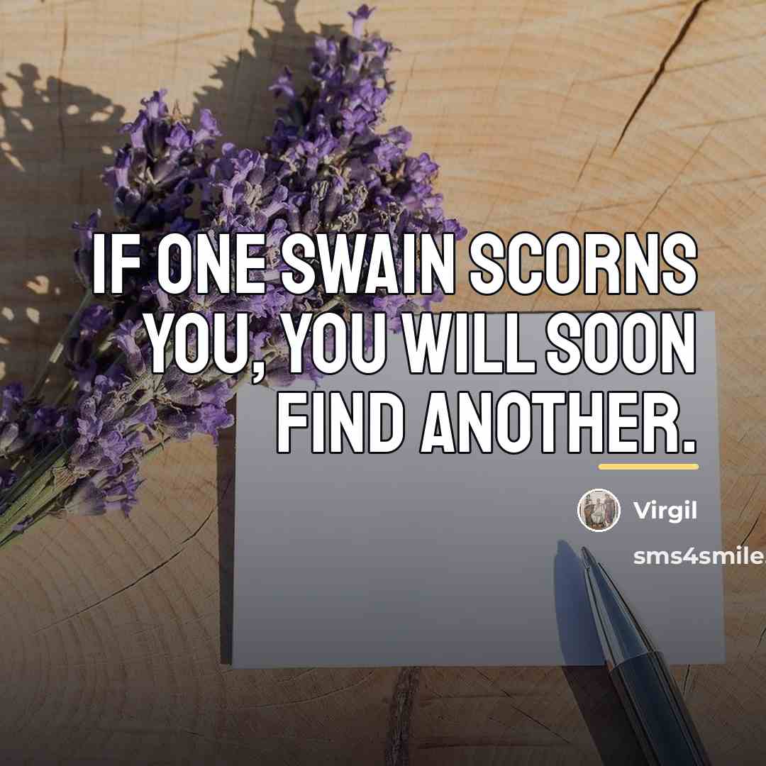 “If one swain scorns you, you will soon find another.…” quote by Virgil