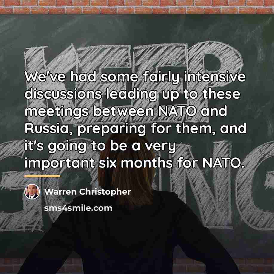 “We've had some fairly intensive discussions leading up to these…” quote by Warren Christopher
