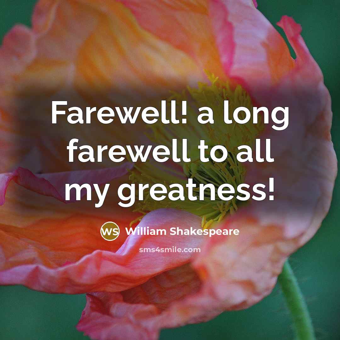 “Farewell! a long farewell to all my greatness!…” quote by William Shakespeare