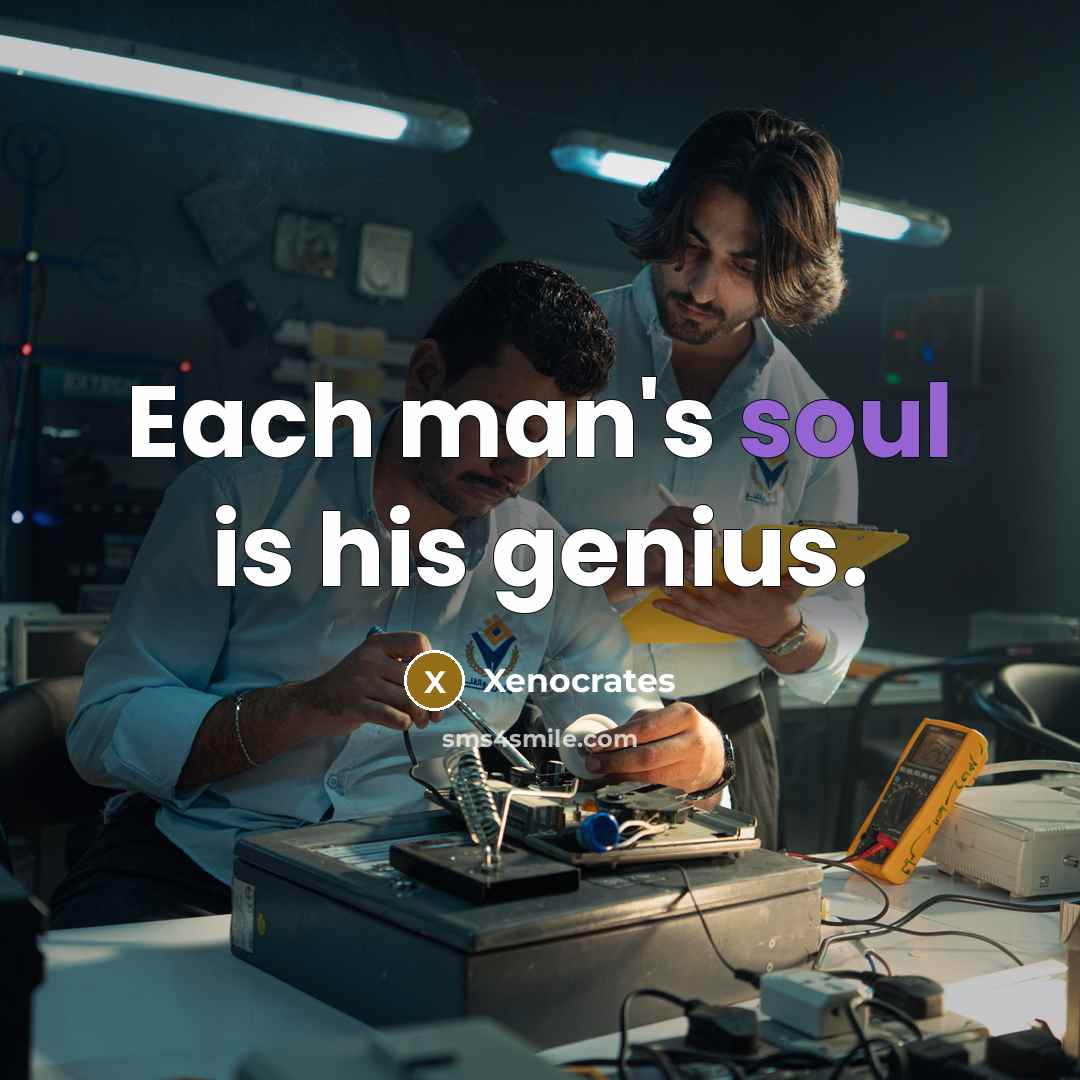 “Each man's soul is his genius.…” quote by Xenocrates