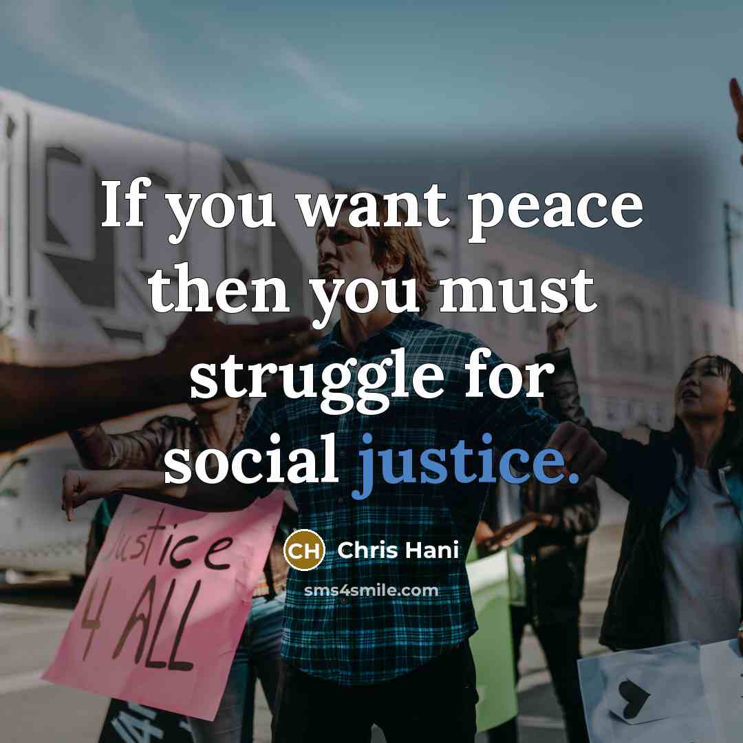 “If you want peace then you must struggle for social…” quote by Chris Hani