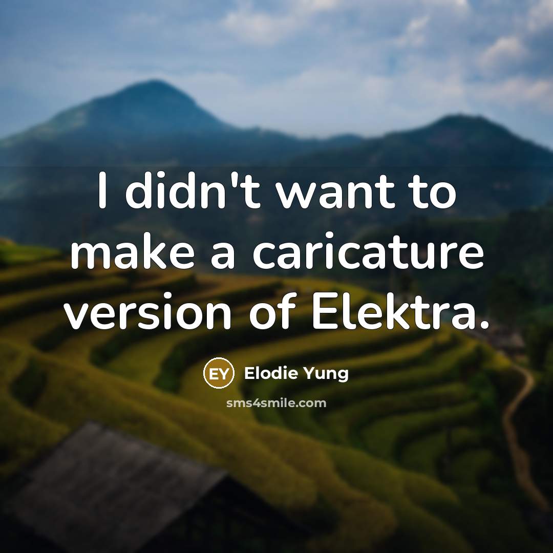 “I didn't want to make a caricature version of Elektra.…” quote by Elodie Yung
